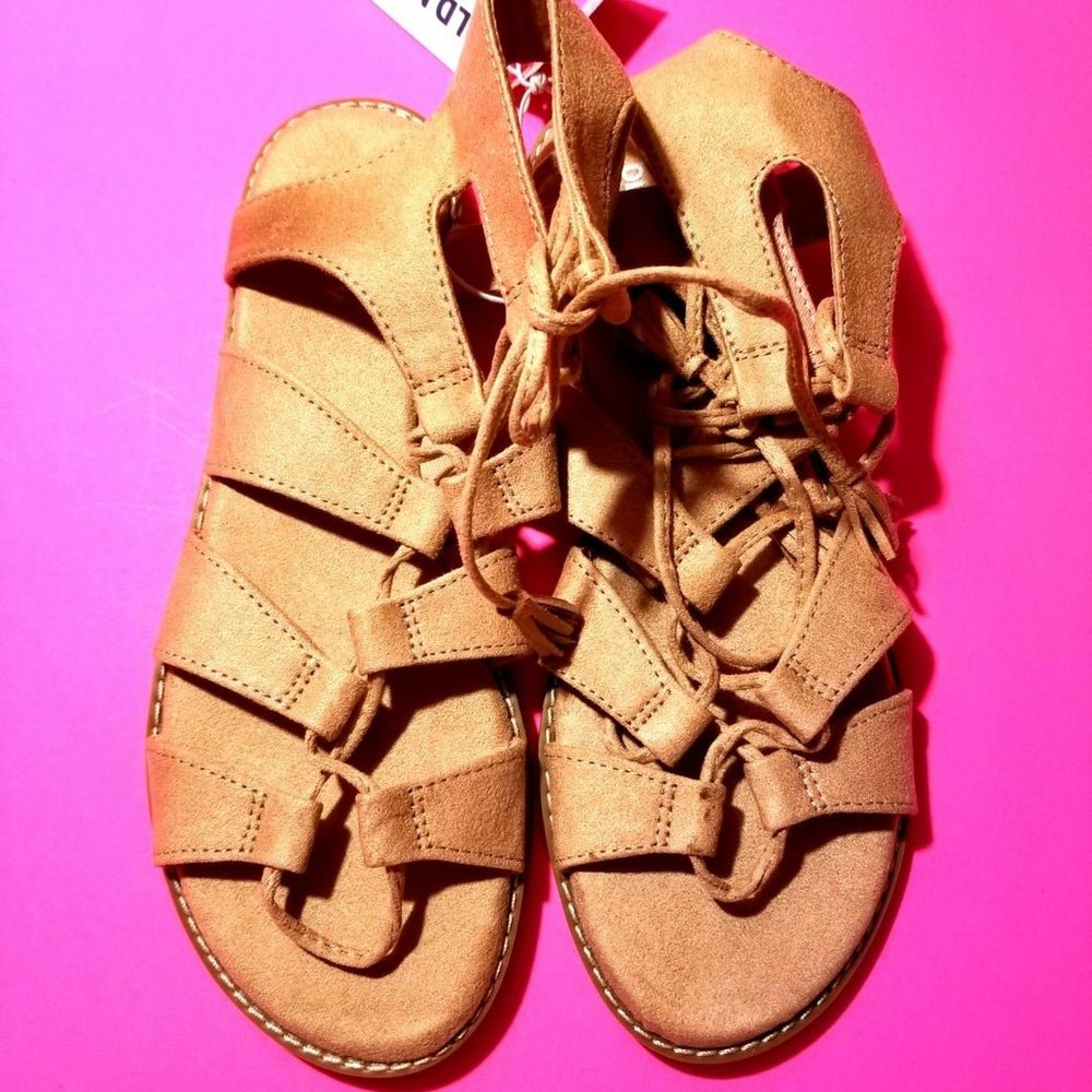 Old Navy Women's Lace Up Sandals Gladiator Blush Size 8